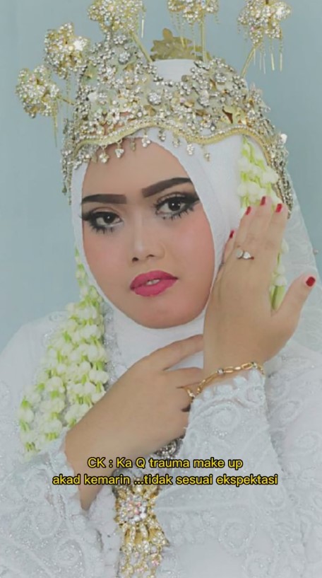 Trauma saat akad seolah jadi wanita galak, riasan kala respesi ini glowup bak princess usai ganti MUA
