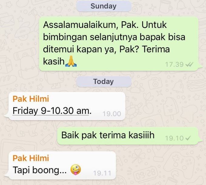 Begini mahasiswa tua saat berjuang ingin lulus, 11 chat lucunya dengan dosen pembimbing ngenes abis