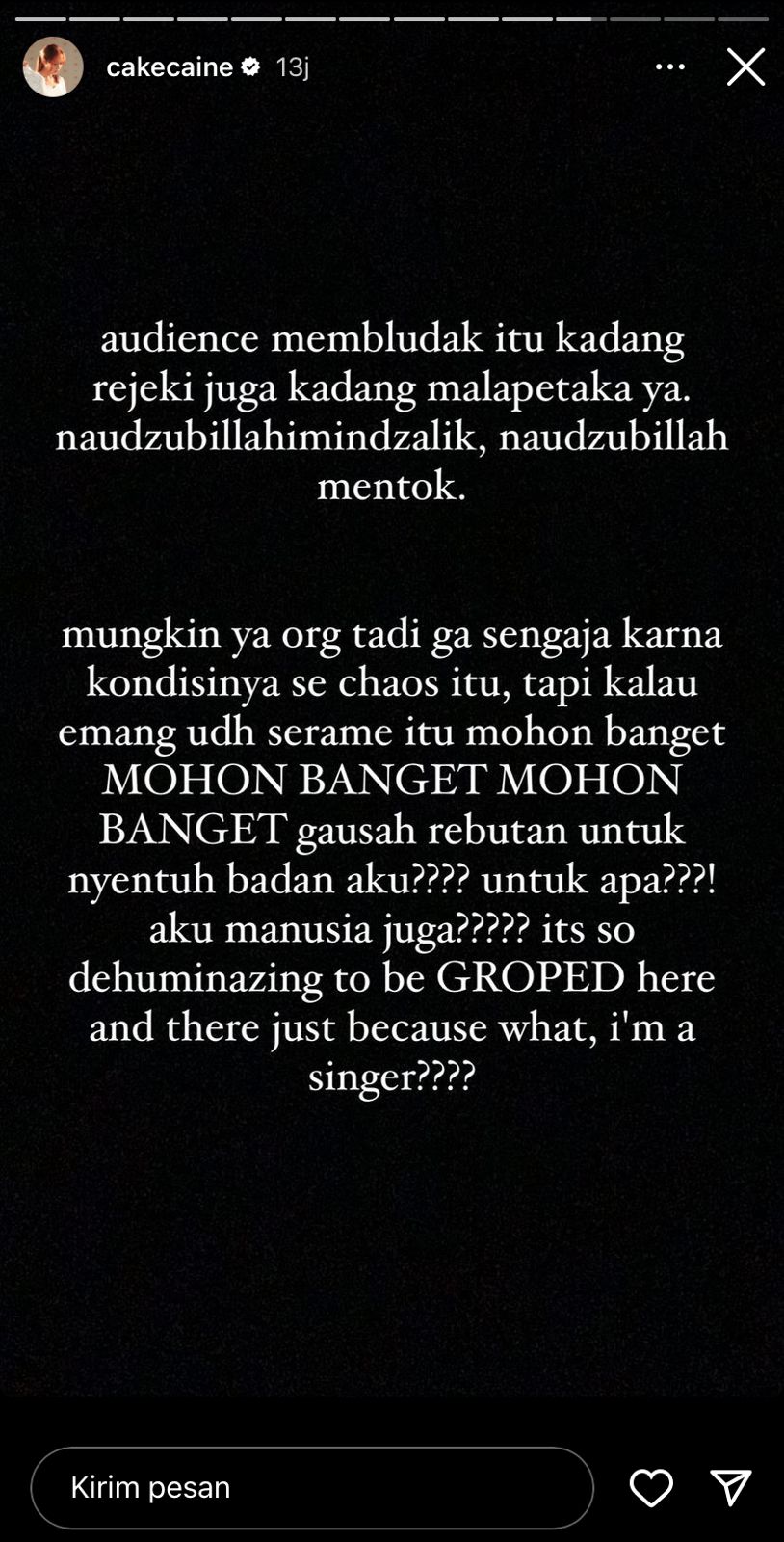 Nadin Amizah alami pelecehan seksual saat manggung di Bandung, tak akan lagi terima acara gratis