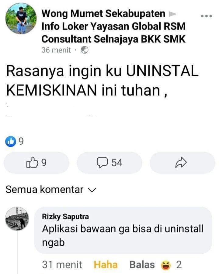 11 Status lucu Facebook dikomen absurd ini nggak salah tapi bikin kesal, endingnya menghela napas