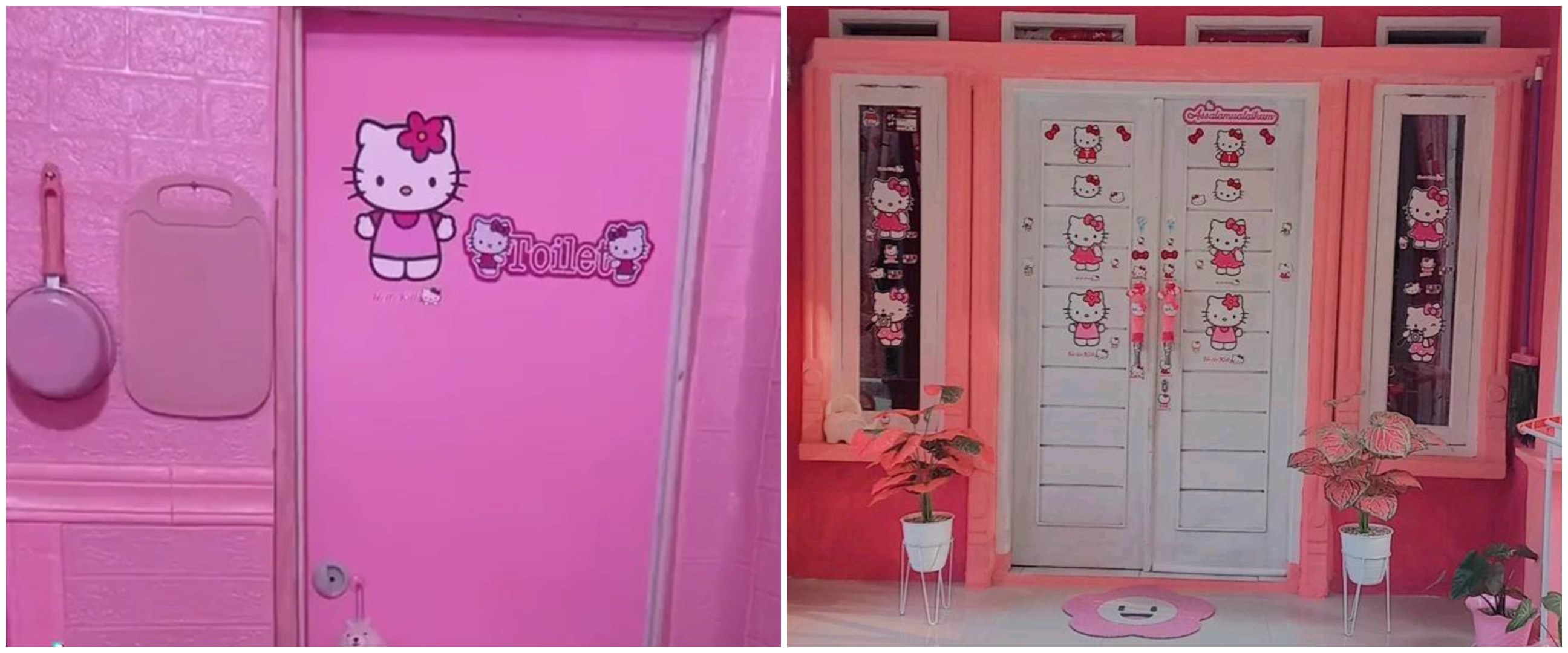 Pecinta minimalis minggir dulu, 11 potret makeover dapur tema Hello Kitty ini totalitas abis