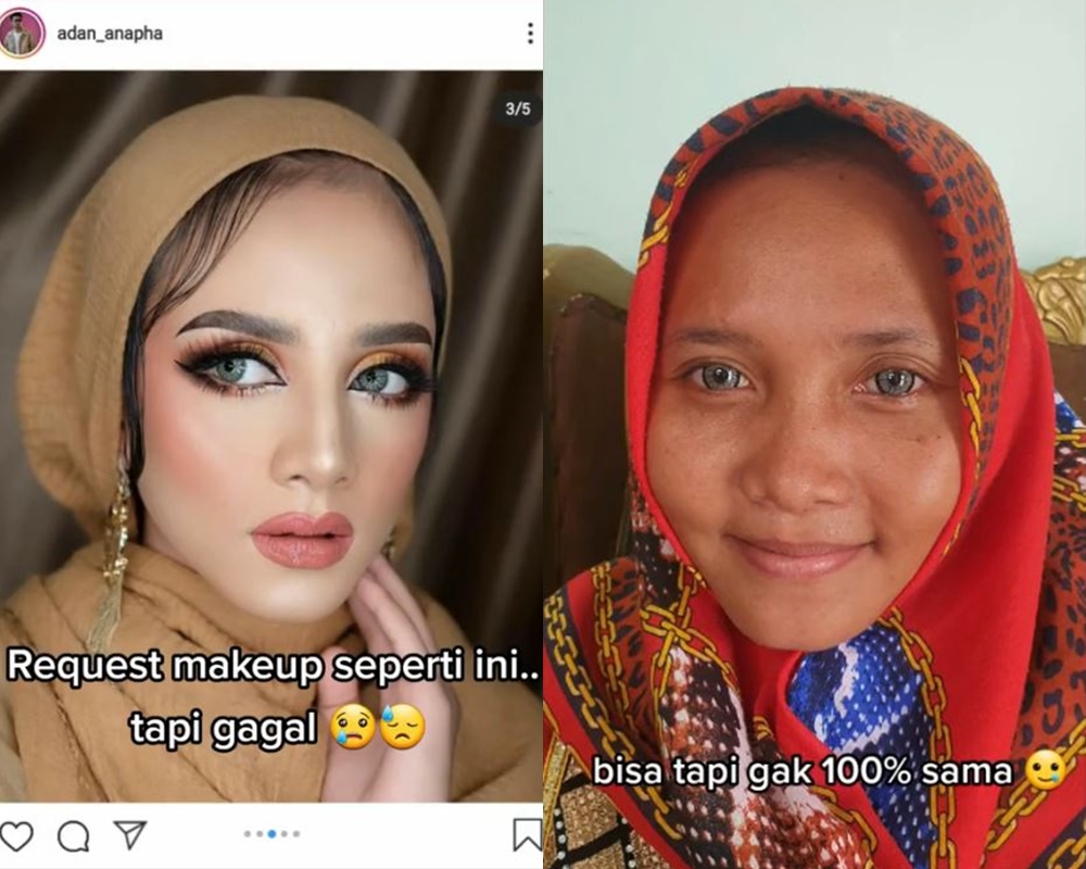 MUA ini minder karena gagal penuhi request makeup klien, tapi hasilnya justru bikin netizen melongo