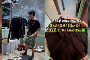 Tinggal di Semarang bak dekat pusat tata surya, pria ini jemur baju basah auto kering cuma setengah ja
