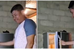 Manfaatkan perabotan bekas, desain pintu toilet dari kulkas rusak ini keren tapi juga absurd banget