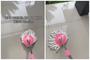 Trik mengepel lantai sederhana pakai 3 bahan dapur, cepat bersih dan tetap kesat hingga 3 hari