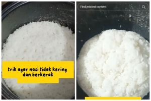 Cukup pakai 2 alat sederhana, ini trik agar nasi tak kering dan berkerak meski seharian di rice cooker