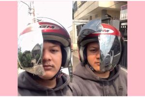 11 Potret kocak orang pakai helm rusak ini maksain abis, definisi mau beli baru tapi nggak ada dana