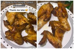 Trik jitu mengatasi ayam goreng keasinan usai dimasak, cukup tambah 1 bahan dapur