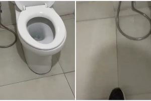 Desainnya nyeleneh pol, shower jamban di toilet kampus ini bukannya estetik malah bikin ribet