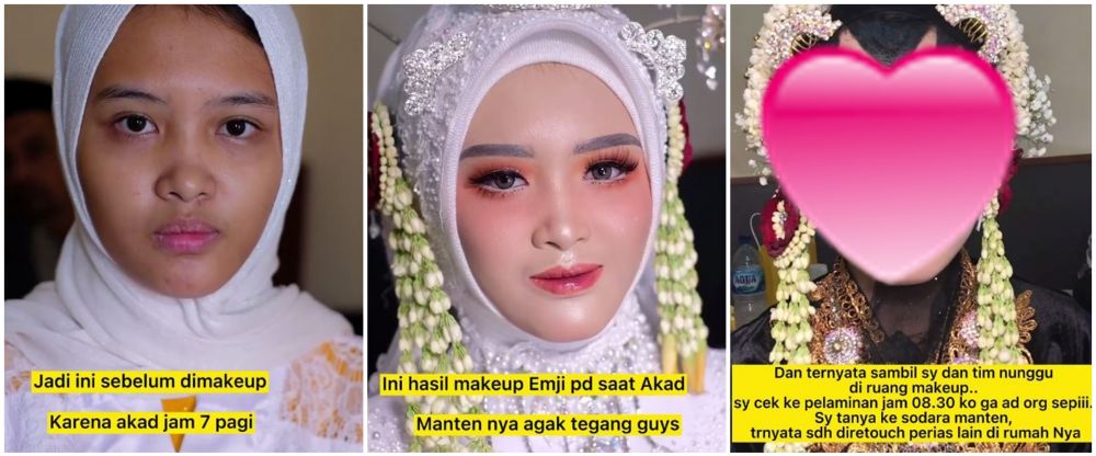 Makeup diubah total oleh MUA lain ini hasilnya bikin nyesek, pengantin nyaris nangis di pelaminan