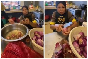Jangan cuma direndam, ini trik mengupas bawang merah agar mata tak perih pakai 1 bahan dapur