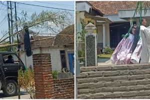 Momen kocak kelakuan warga kampung cosplay jadi kuntilanak saat siang bolong ini bikin ngakak