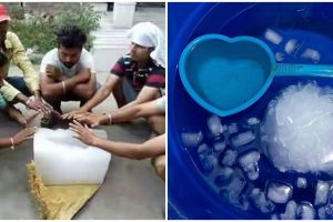 11 Potret kocak kelakuan warga +62 di musim panas ini idenya patut dicoba, tempel es batu di shower