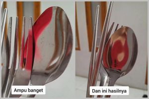 Tanpa cuka, ini cara basmi noda di sendok stainless steel agar kinclong lagi cuma pakai 2 bahan dapur