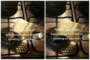 Aksi pria sulap sutil agar tangan tak kena letupan minyak ini keren, dimodifikasi pakai 1 ampas dapur