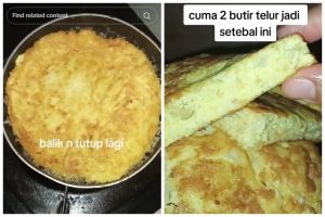 Cukup pakai 2 butir, begini cara bikin telur dadar makin tebal meski tanpa tepung dan tahu