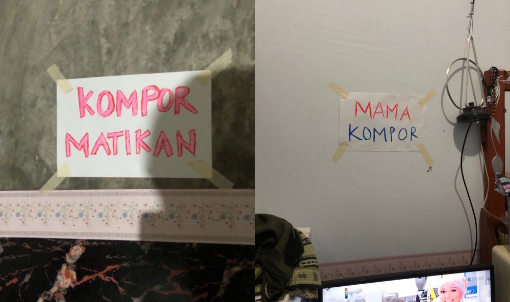 Ibunya sering lupa matikan kompor, potret anak bikin tulisan di setiap sudut rumah ini banjir sorotan