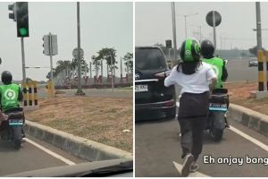 Cewek ditinggal driver ojek online di lampu merah ini bikin iba sekaligus ketawa, alasannya sepele pol