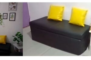 Nggak perlu beli, begini cara buat sofa low budget dari barang bekas yang bikin rumah jadi estetik