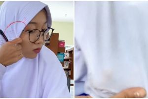Tak pakai pemutih, begini cara hilangkan noda bekas bolpoin di kerudung putih pakai satu jenis cairan