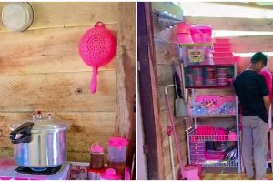 Bukti mewah tak harus mahal, 11 potret dapur kayu sederhana serba pink ini bikin makin betah masak