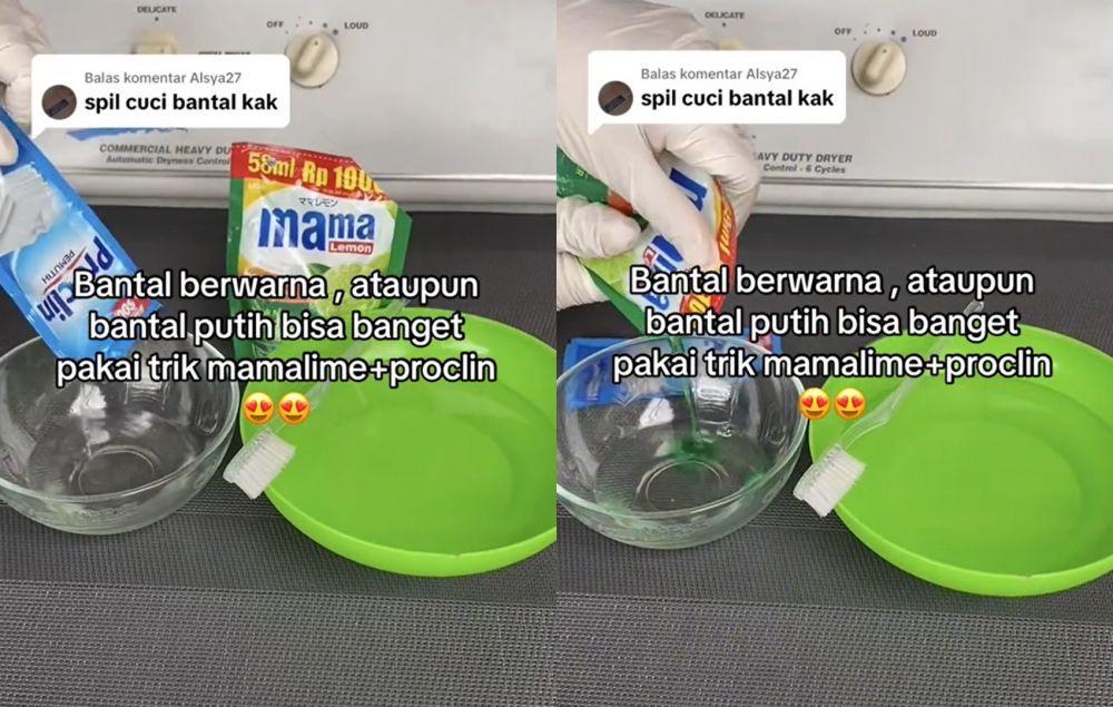 Bukan pakai detergen, ini cara angkat noda membandel di sarung bantal dan guling cuma pakai 2 bahan