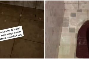 Tanpa cairan pembersih, ini cara hempaskan noda di lantai kamar mandi berkerak pakai 1 bahan dapur
