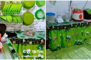 Bukti mewah tak harus mahal, 10 potret dapur kayu seng serba hijau ini bikin nggak mager masak
