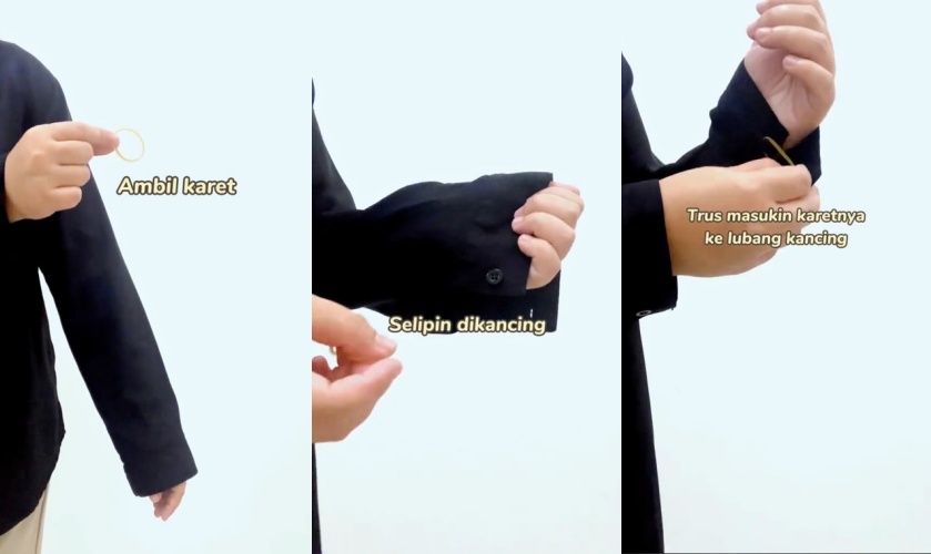Tanpa digulung, ini cara akali lengan kemeja kepanjangan cuma pakai 1 bahan sederhana