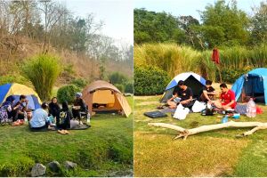 Camping di Potrobyan River Camp, menikmati sunrise di tepi Sungai Opak