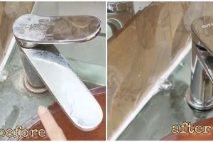 Nggak cuma sabun, ini cara bersihkan kerak di kaca wastafel dan keran pakai tambahan 1 bahan dapur