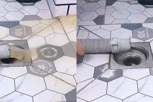 Tak pakai selang tambahan, ini trik agar air buangan mesin cuci nggak bikin kotor lantai kamar mandi