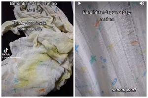 Tak perlu baking soda atau sitrun, ini cara cuci lap dapur berminyak pakai 1 bahan dapur tanpa dikucek