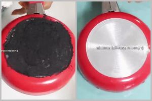 Hanya butuh 2 menit, ini cara cepat bersihkan kerak gosong di pantat teflon cuma tambah 1 ampas dapur