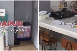 9 Potret dapur segaris tembus ruang tamu desainnya estetik & multifungsi, idaman pemilik rumah mungil