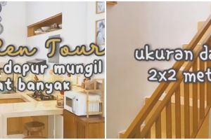 9 Potret dapur sepetak di kolong tangga ini meski mungil tapi muat banyak, estetiknya memanjakan mata