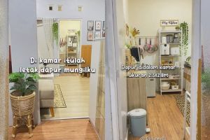 10 Potret dapur minimalis ini letaknya antimainstream ada di kamar, interior estetiknya bikin mupeng