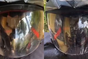 Bukan dengan sabun, ini trik bikin kaca helm kinclong dan nggak berembun saat kena air hujan