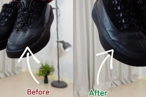 Bukan disemir, trik bersihkan sepatu kulit hitam auto kinclong dalam 1 menit pakai 1 jenis kulit buah