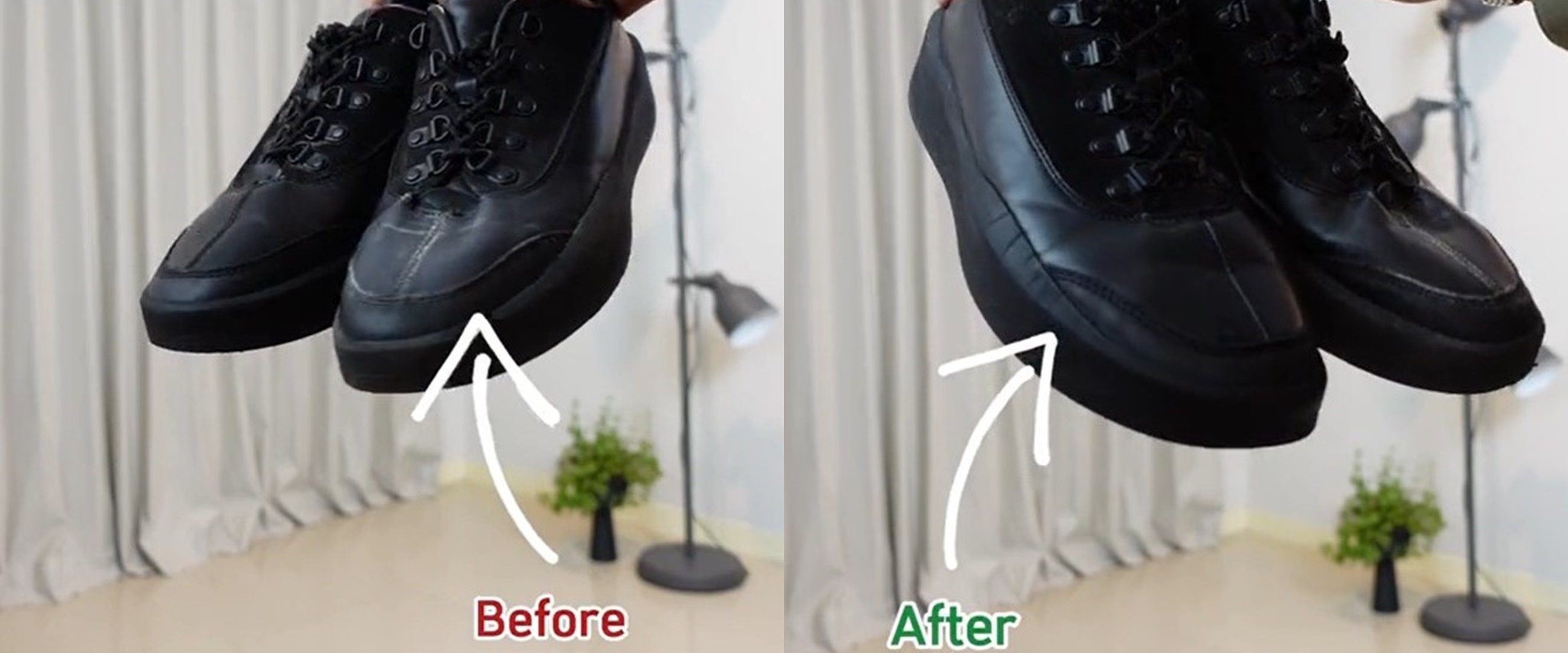 Bukan disemir, trik bersihkan sepatu kulit hitam auto kinclong dalam 1 menit pakai 1 jenis kulit buah