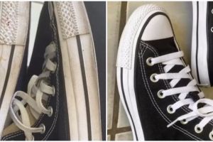 Bukan pakai cuka, ini cara bersihkan sepatu kanvas hitam agar warnanya tak pudar pakai 1 bahan dapur