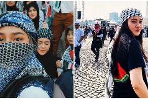 Tuntut Israel hentikan serangan, begini momen 15 seleb ikut Aksi Bela Palestina di Monumen Nasional