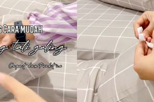 Bukan pakai peniti, ini cara mudah pasang tali sarung guling cuma butuh waktu 30 detik