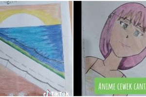 Disuruh bikin gambar dari satu garis oleh guru, 11 karya murid kelas 5 SD ini kreatif di luar nurul