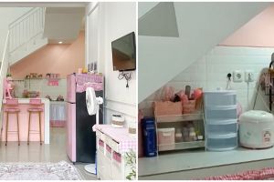 11 Potret dapur mungil kolong tangga penataannya sederhana tapi tetap estetik, bikin mata susah kedip