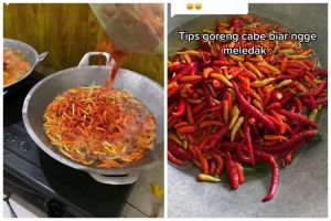Tak perlu dibelah atau ditusuk, begini trik aman menggoreng cabai agar tak meletup-letup