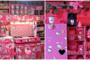 7 Potret dapur kayu Hello Kitty ini dekorasinya totalitas abis, biar ngejreng jadi idaman pecinta pink