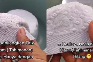 Tanpa pakai detergen, ini trik mudah hilangkan noda bintik hitam di peci putih cuma modal Rp 500