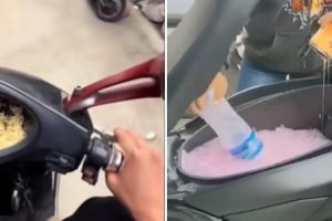 Tak ada piring kendaraan pun jadi, 11 potret kocak alih fungsi motor jadi tempat makan ini nyeleneh po