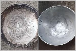 Tanpa dioles minyak kelapa, ini trik memperbaiki wajan rusak cuma pakai 1 jenis cairan